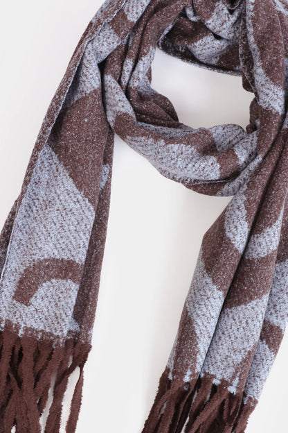 Abstract Pattern Knit Shawl - Cougar Clothing