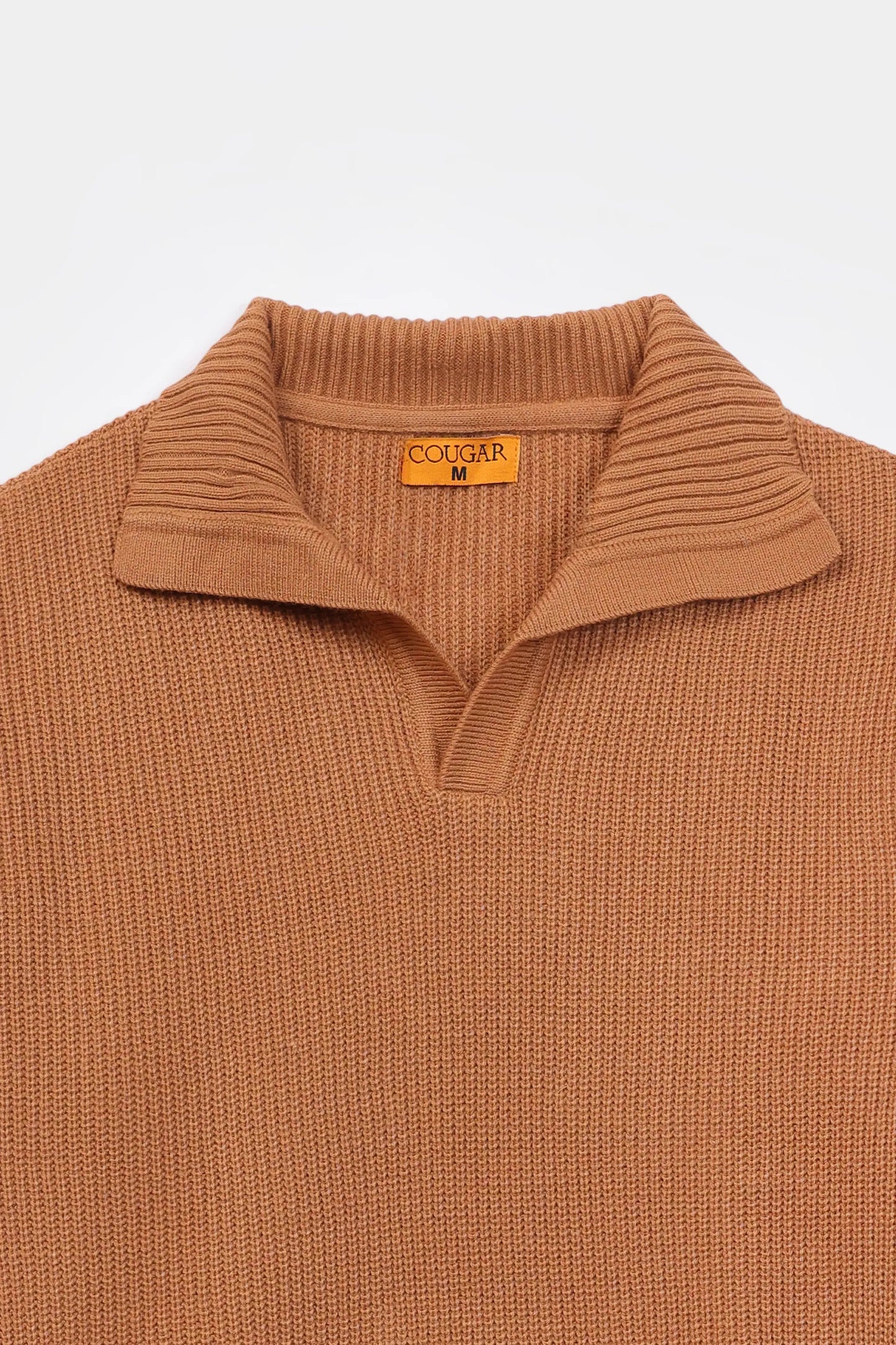 Johnny Collar Purl Knit Sweater - Cougar Clothing