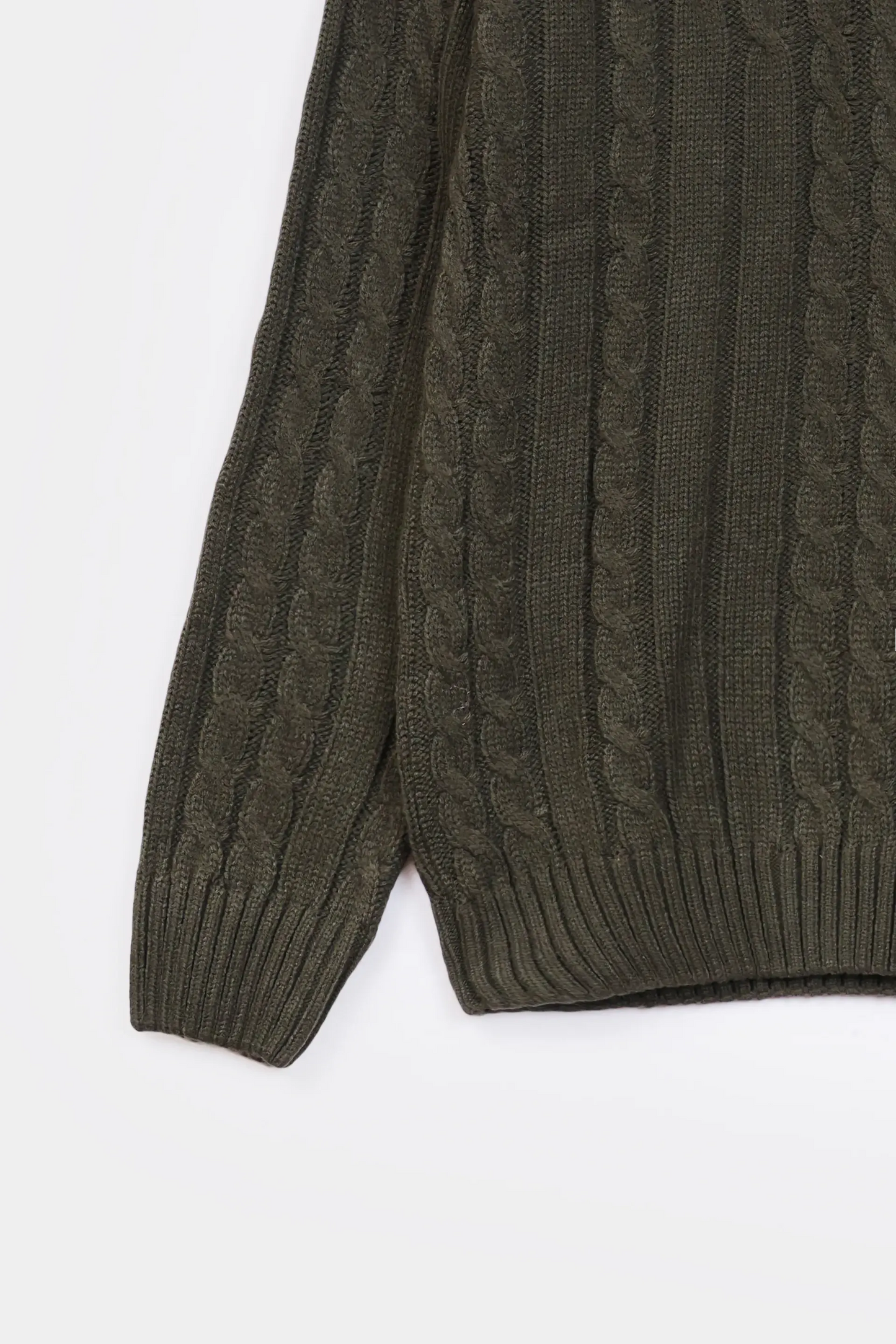 Cable Knit Open Collar Sweater - Cougar Clothing