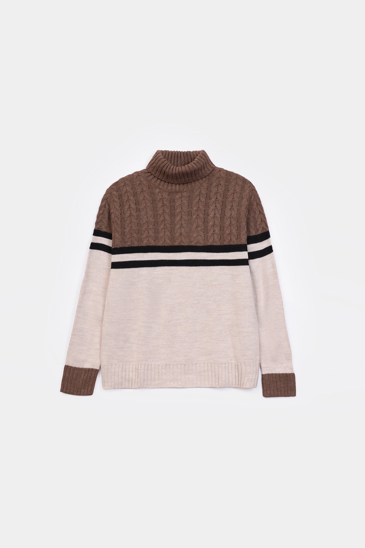 Roll Neck Cable Neck Sweater - Cougar Clothing