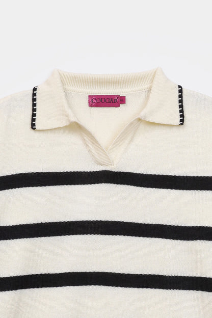 Striped Knit Sweater - Cougar Clothing