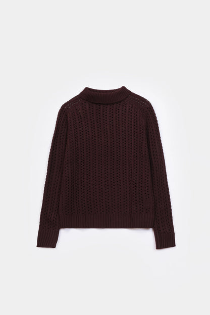 Crochet Knit Sweater - Cougar Clothing