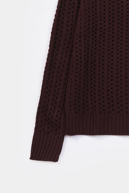 Crochet Knit Sweater - Cougar Clothing