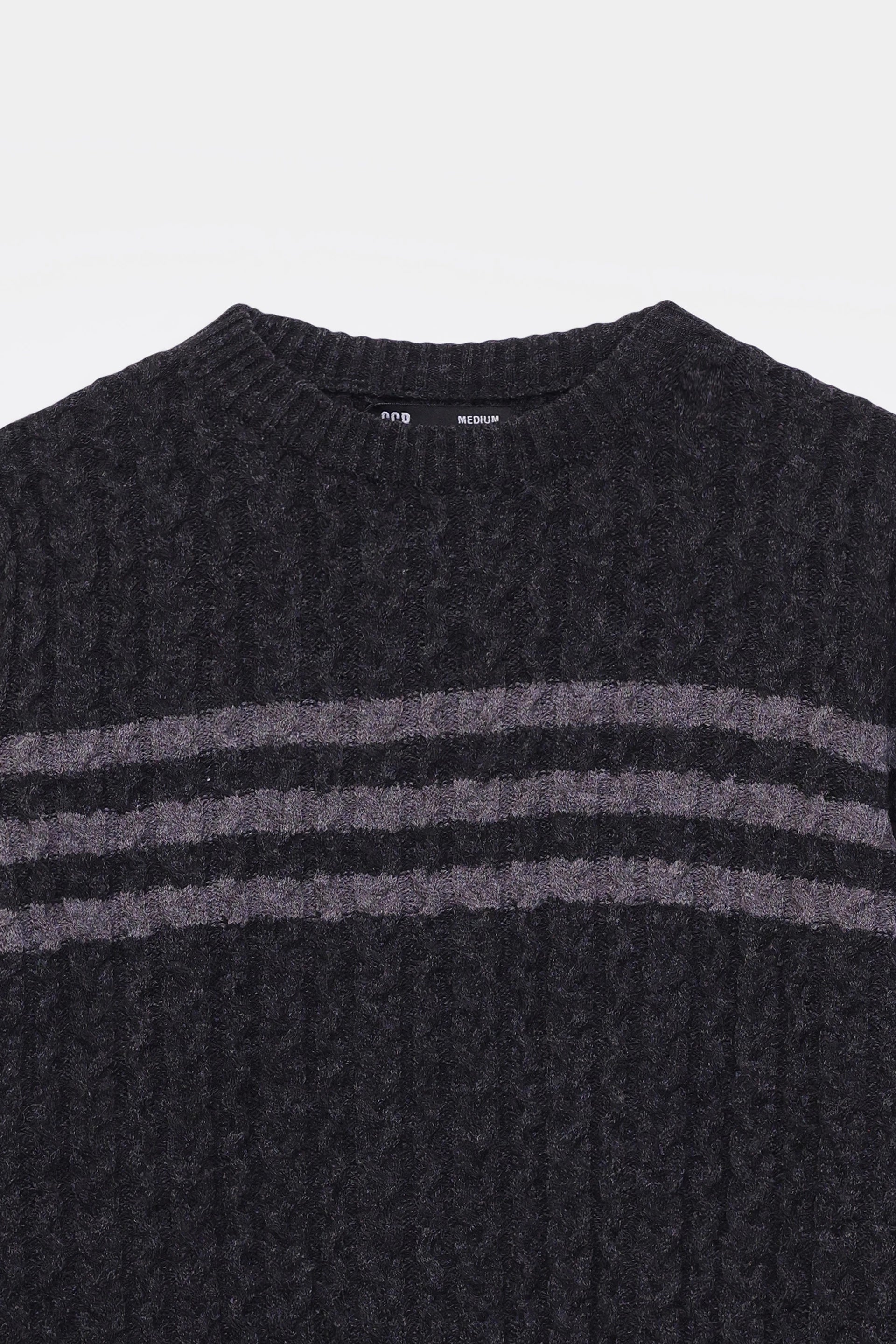 Chest Striped Knit Sweater - Cougar Clothing