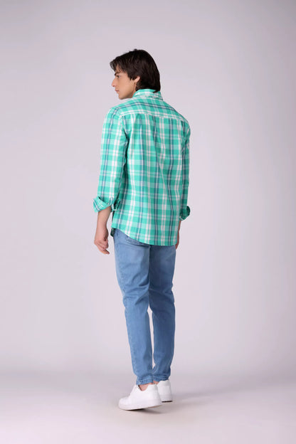Regular Fit Button Down Check Shirt - Cougar Clothing