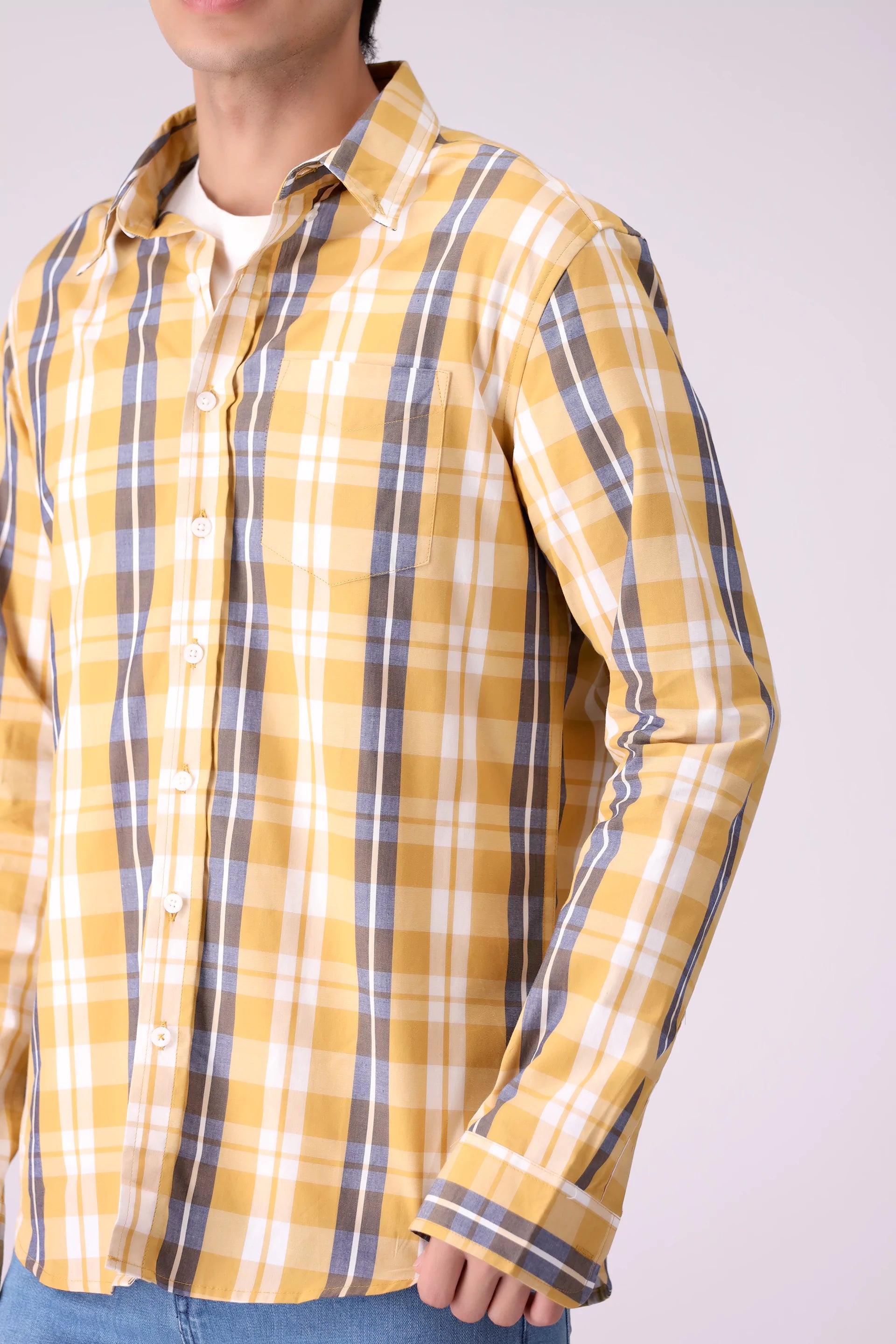 Regular Fit Button-Down Check Shirt - Cougar Clothing