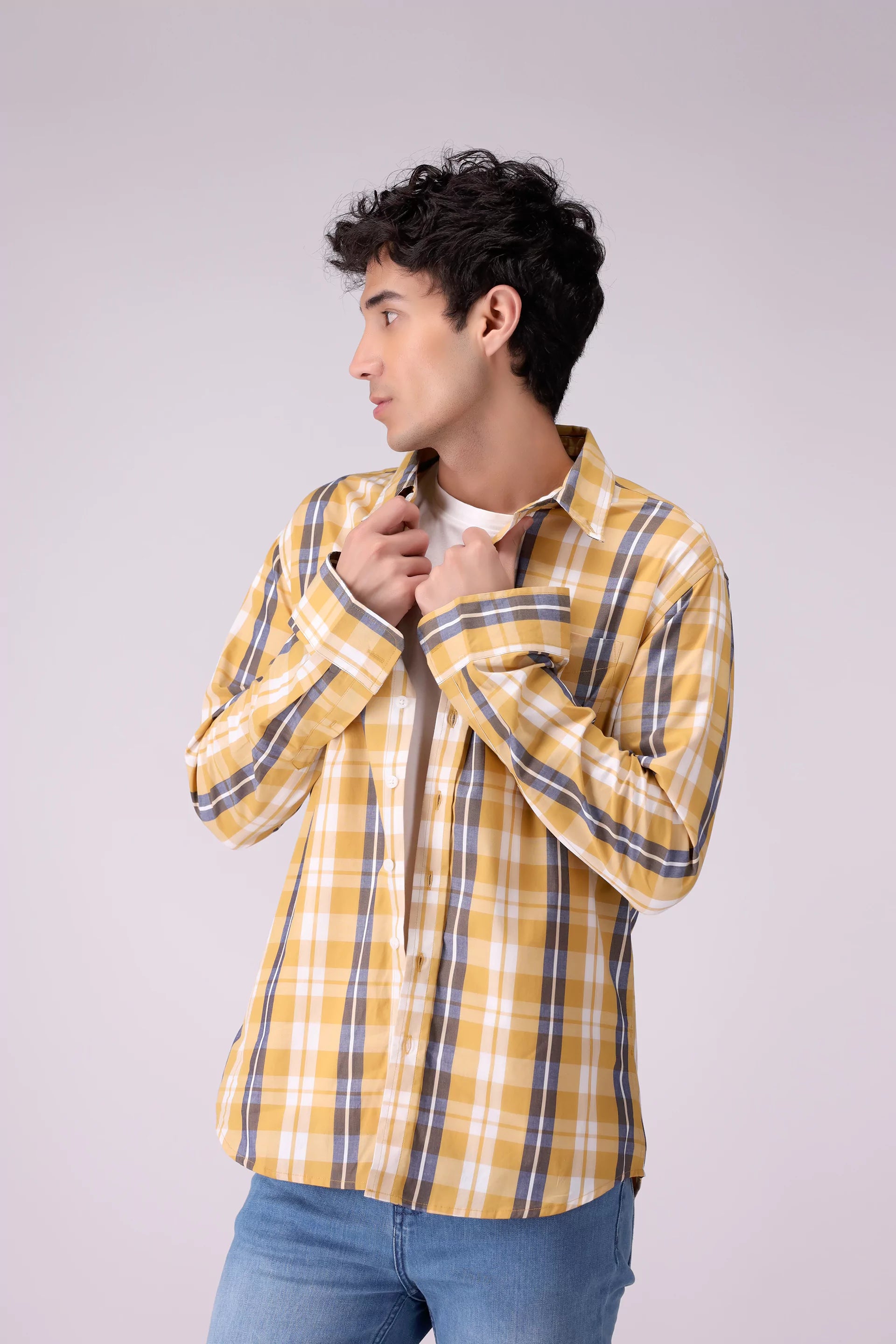 Regular Fit Button-Down Check Shirt - Cougar Clothing