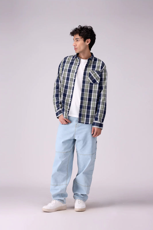 Regular Fit Checkered Shirt With Patch Pocket - Cougar Clothing
