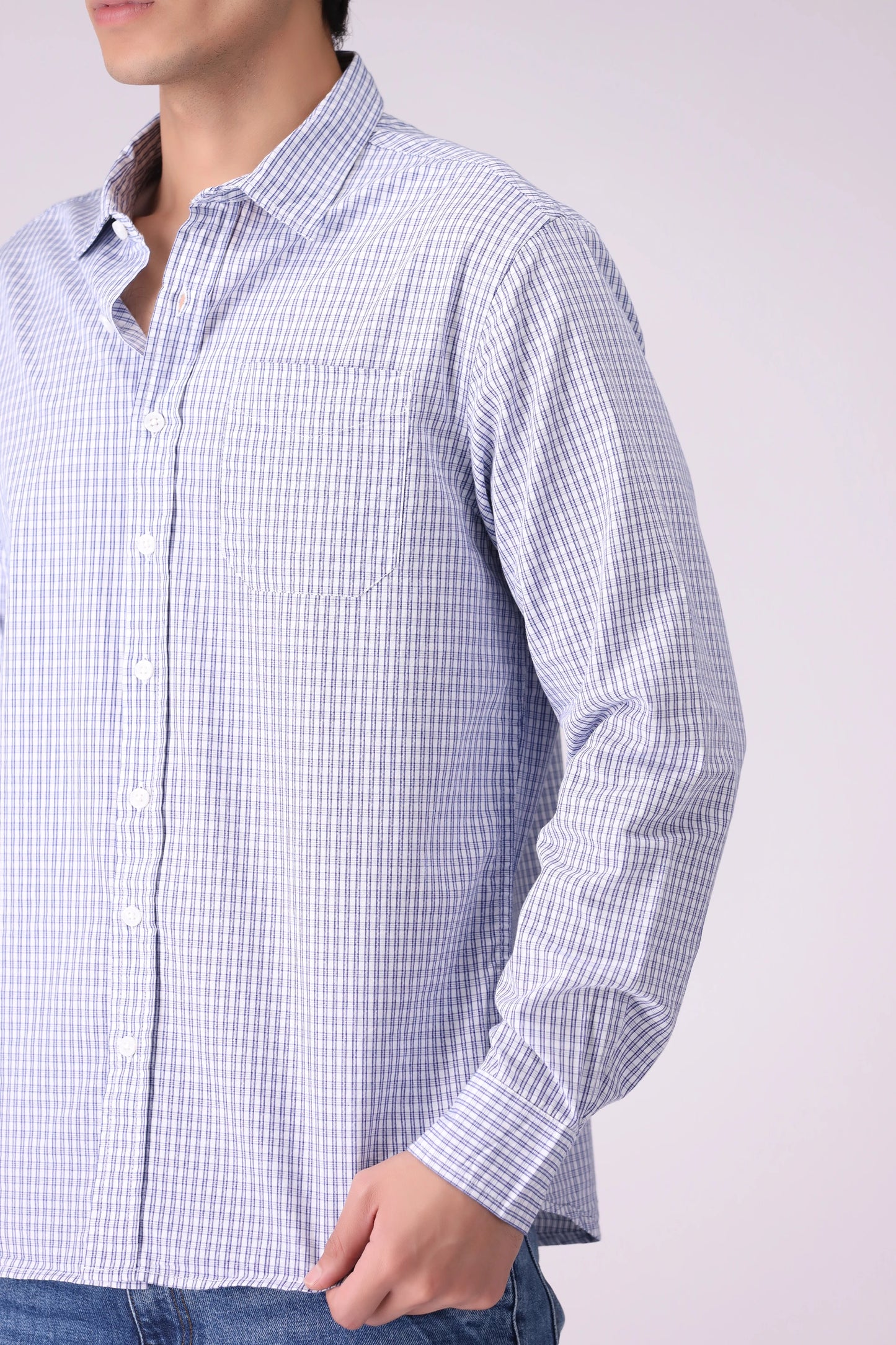 Regular Fit Mini Check Shirt - Cougar Clothing