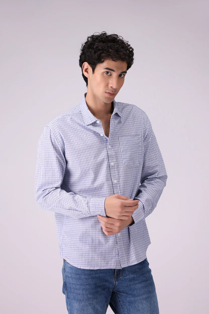 Regular Fit Mini Check Shirt - Cougar Clothing