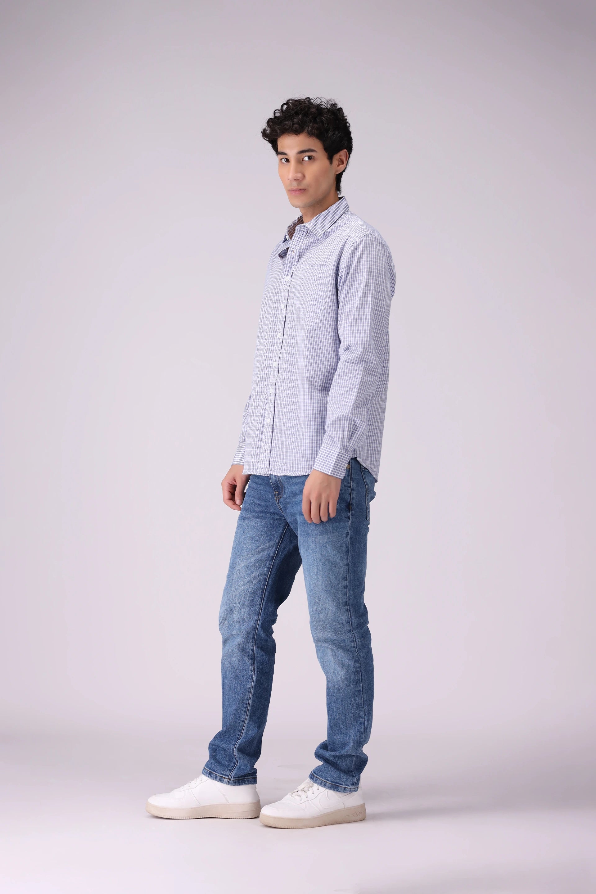 Regular Fit Mini Check Shirt - Cougar Clothing