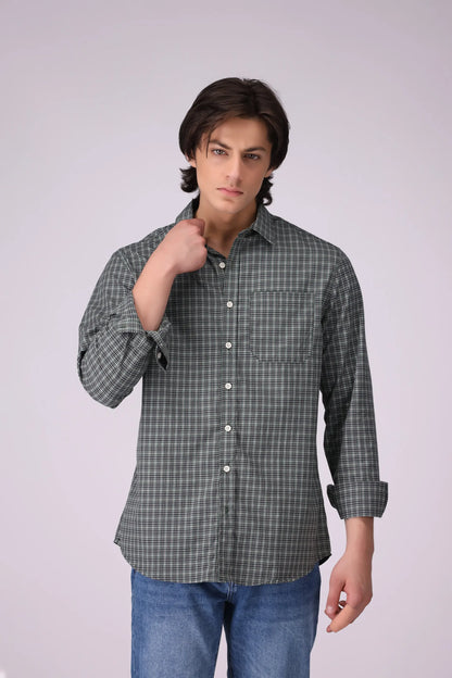 Regular Fit Graph Check Shirt - Cougar Clothing
