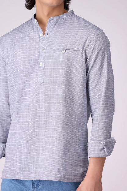 Regular Fit Mandarin Collar Shirt - Cougar Clothing
