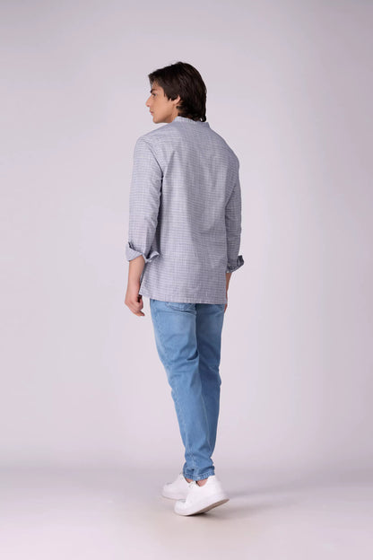 Regular Fit Mandarin Collar Shirt - Cougar Clothing