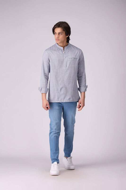 Regular Fit Mandarin Collar Shirt - Cougar Clothing