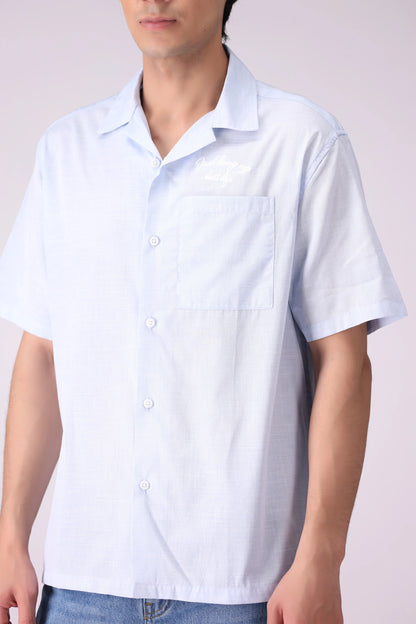 Regular Fit Resort Collar Embroidered Shirt - Cougar Clothing