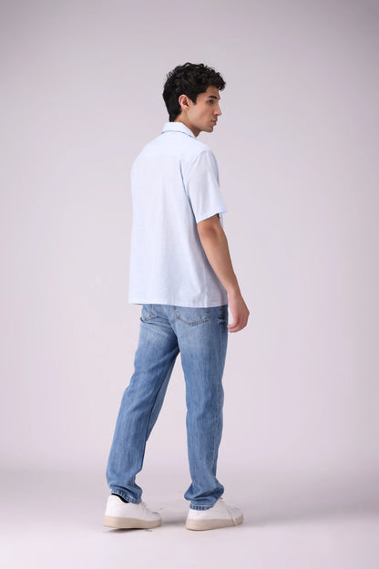 Regular Fit Resort Collar Embroidered Shirt - Cougar Clothing