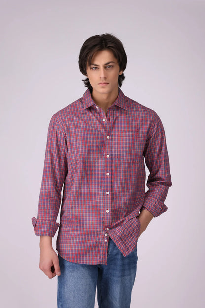 Regular Fit Graph Check Shirt - Cougar Clothing
