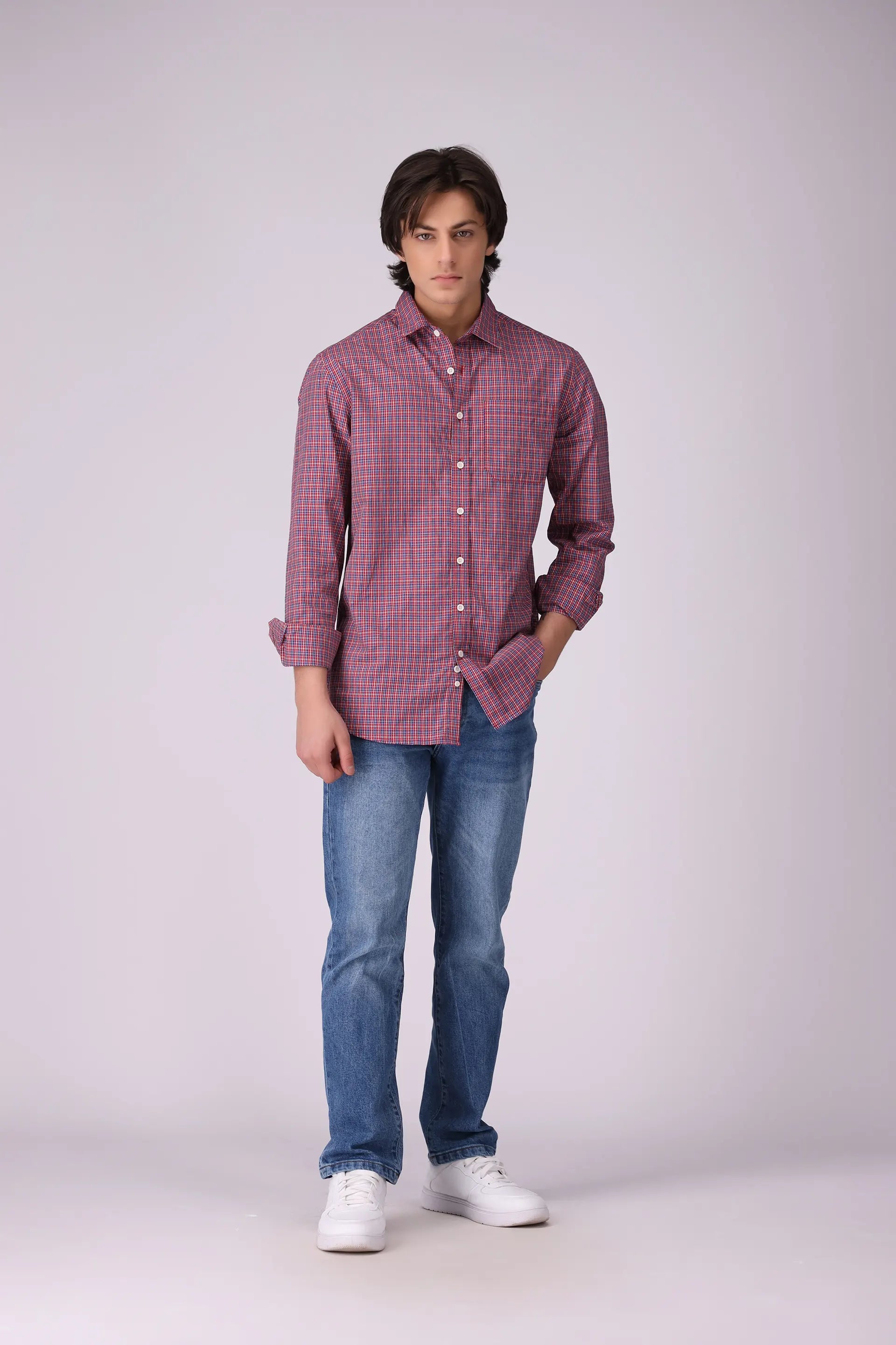 Regular Fit Graph Check Shirt - Cougar Clothing