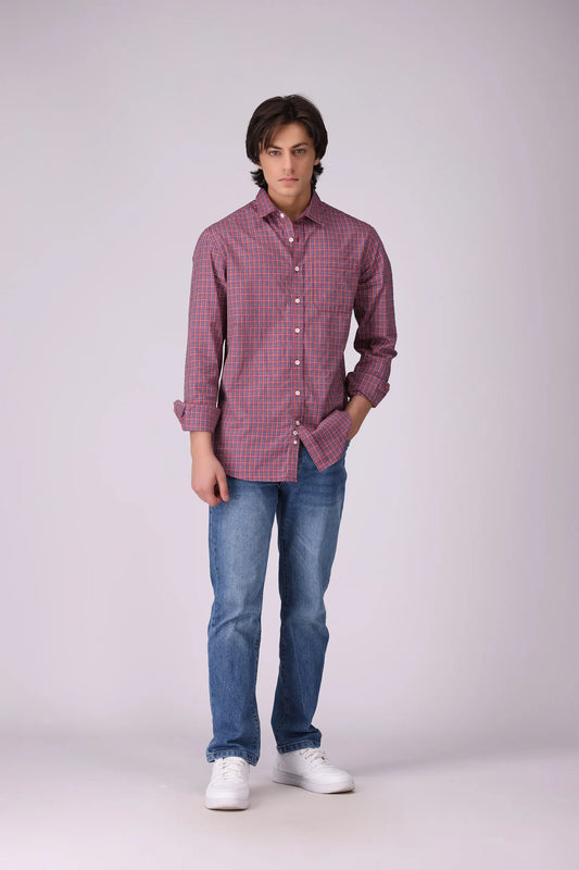 Regular Fit Graph Check Shirt - Cougar Clothing