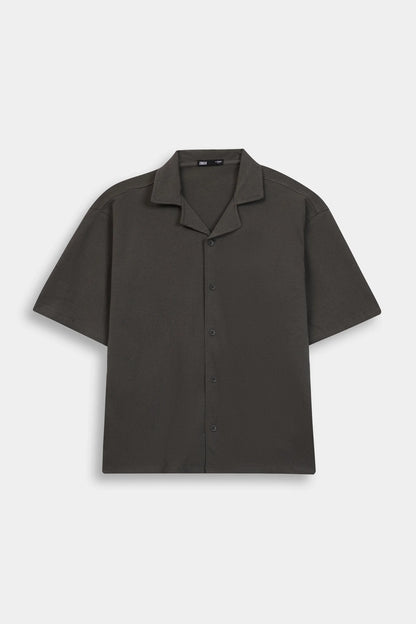 Popcorn Knit Boxy Shirt - Cougar Clothing