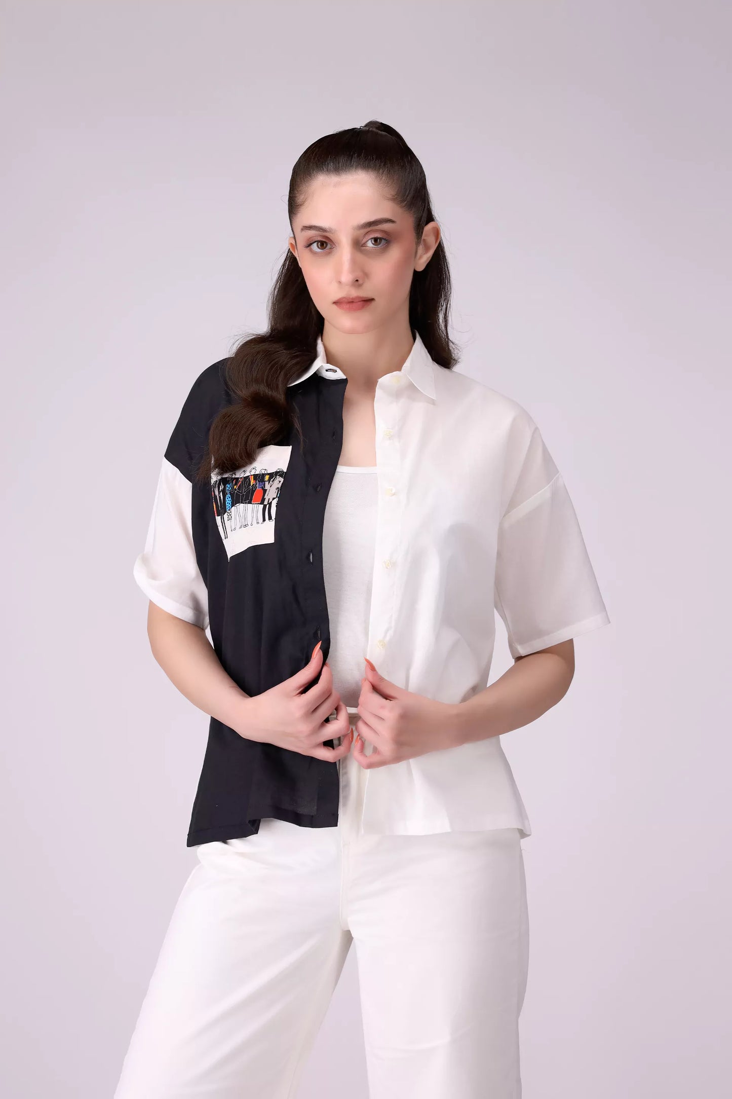 Color Block Chest Pocket Shirt - Cougar Clothing