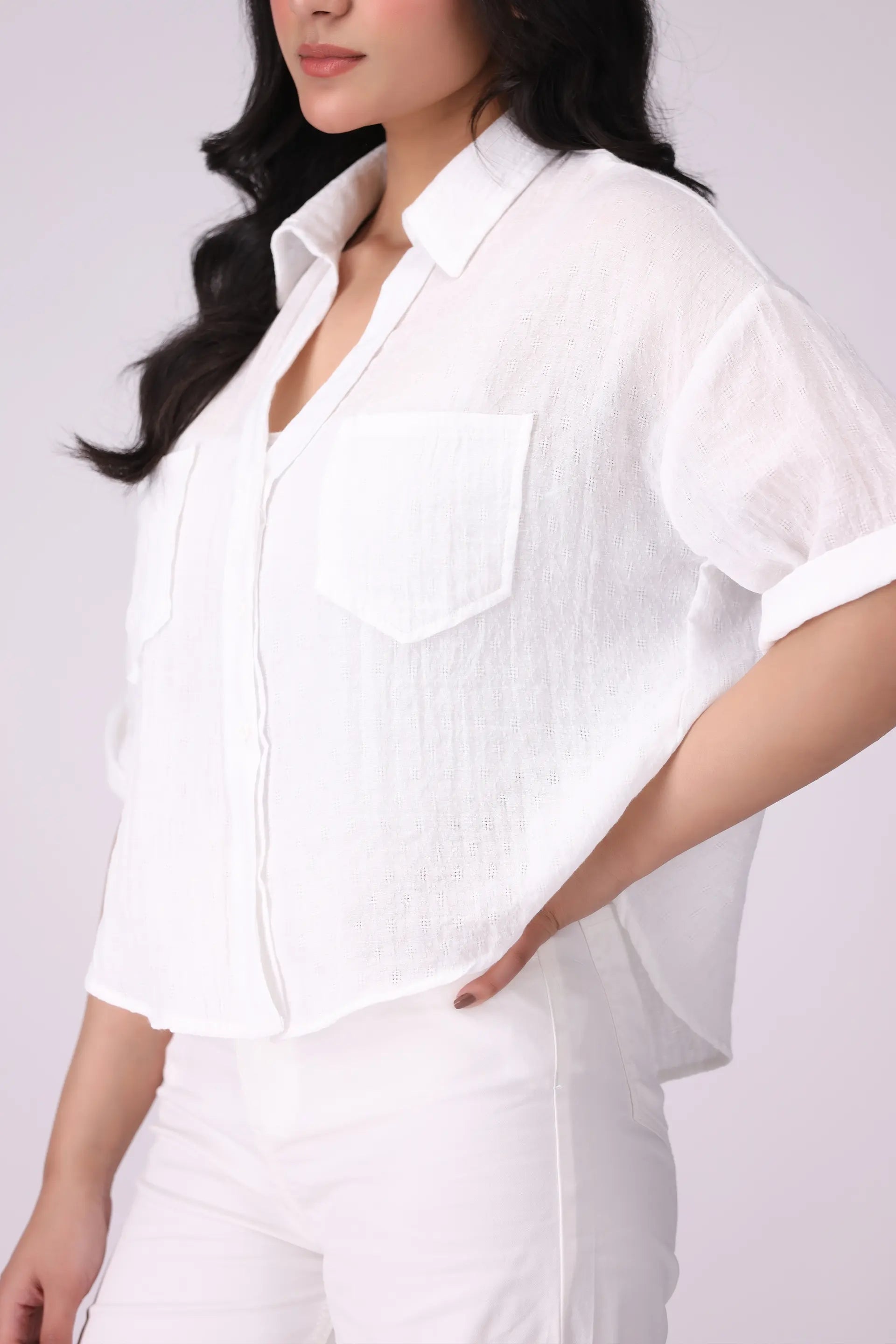 Textured Cotton Shirt - Cougar Clothing