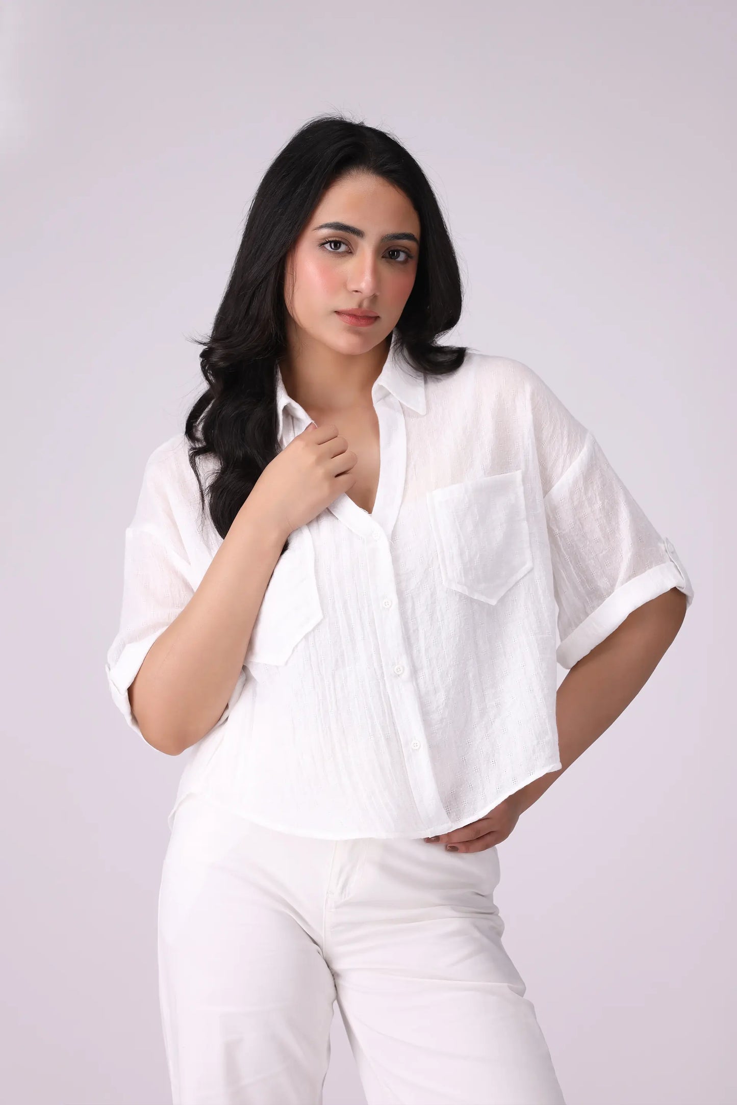 Textured Cotton Shirt - Cougar Clothing