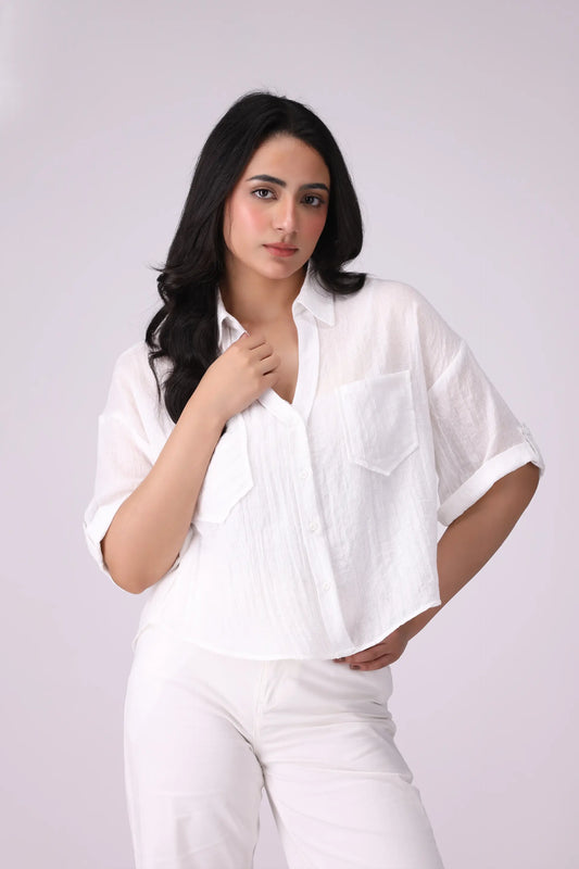 Textured Cotton Shirt - Cougar Clothing