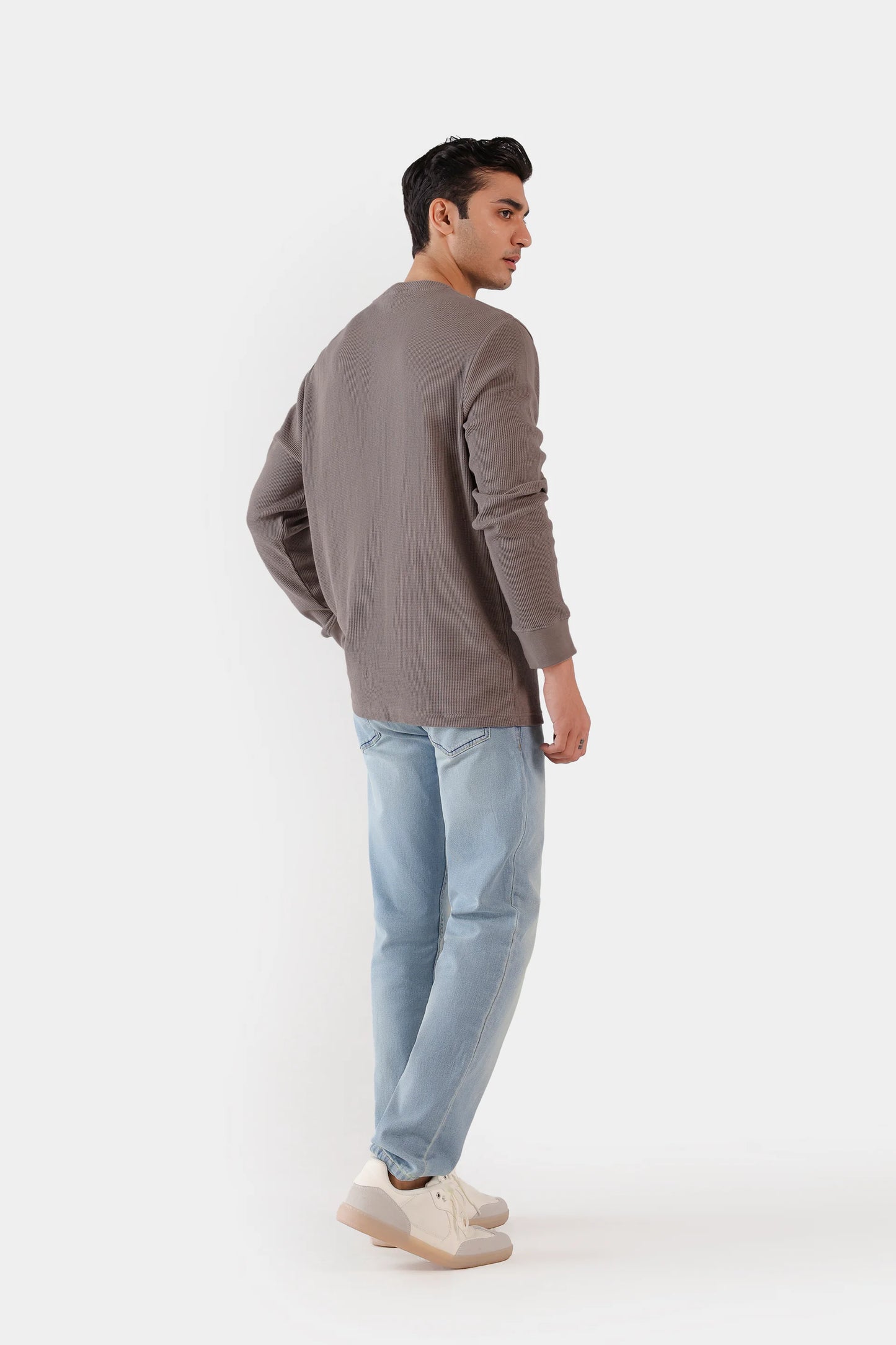 Waffle Knit Henley T-Shirt - Cougar Clothing