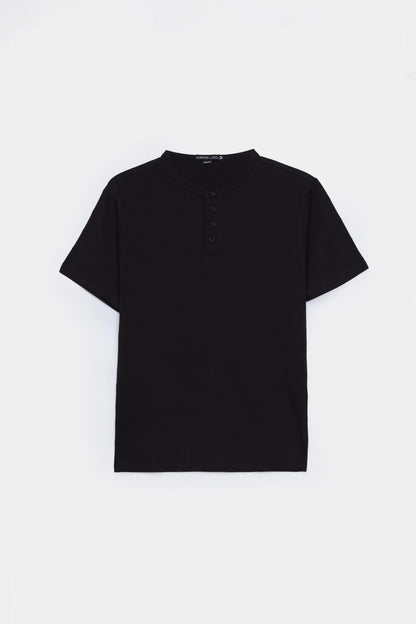Jacquard Jersey Henley - Cougar Clothing