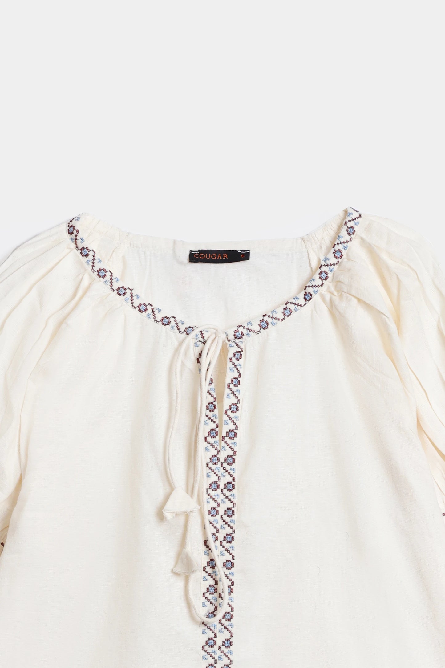 Lantern Sleeved Embroidered Blouse - Cougar Clothing