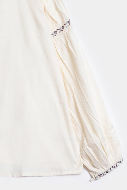 Lantern Sleeved Embroidered Blouse - Cougar Clothing