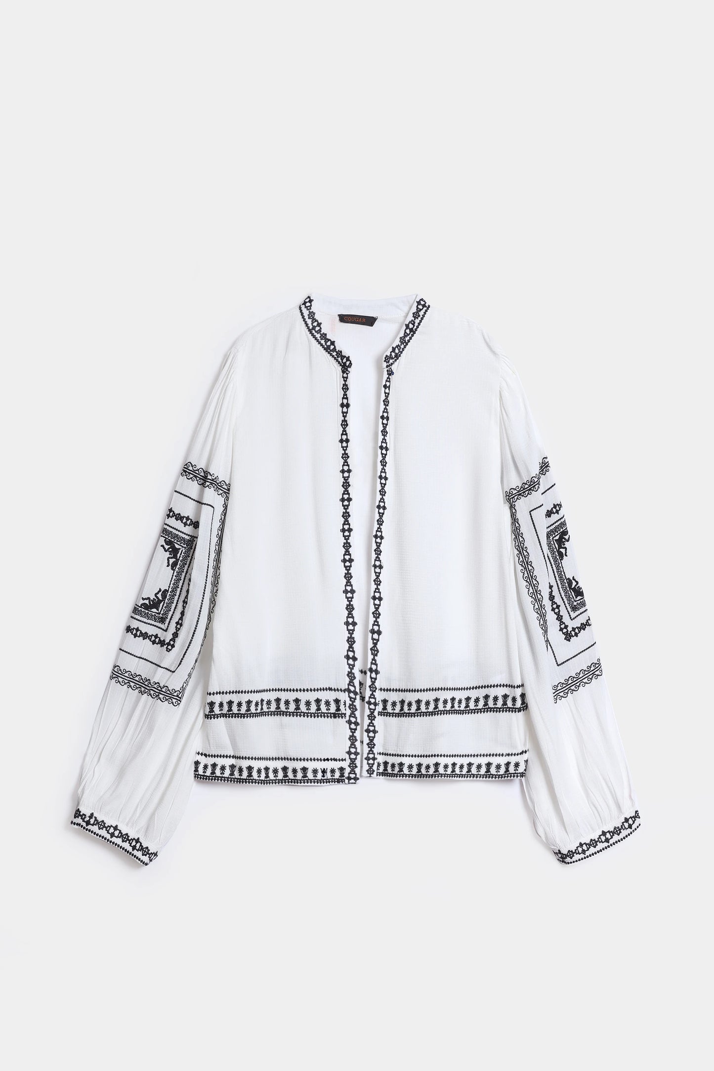 Embroidered Front Open Top - Cougar Clothing