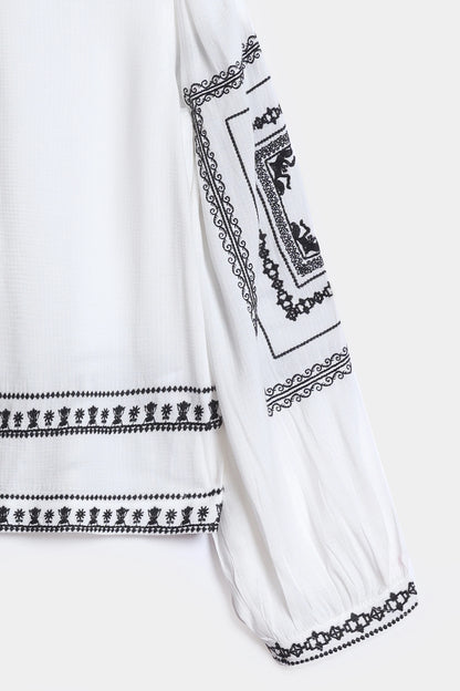 Embroidered Front Open Top - Cougar Clothing