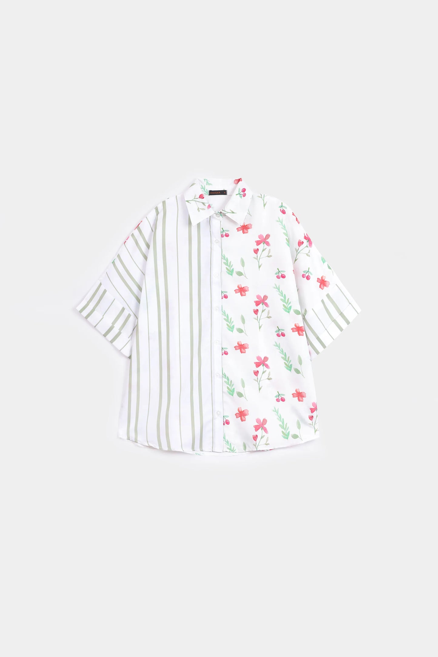 Floral Stripe Button-Down - Cougar Clothing