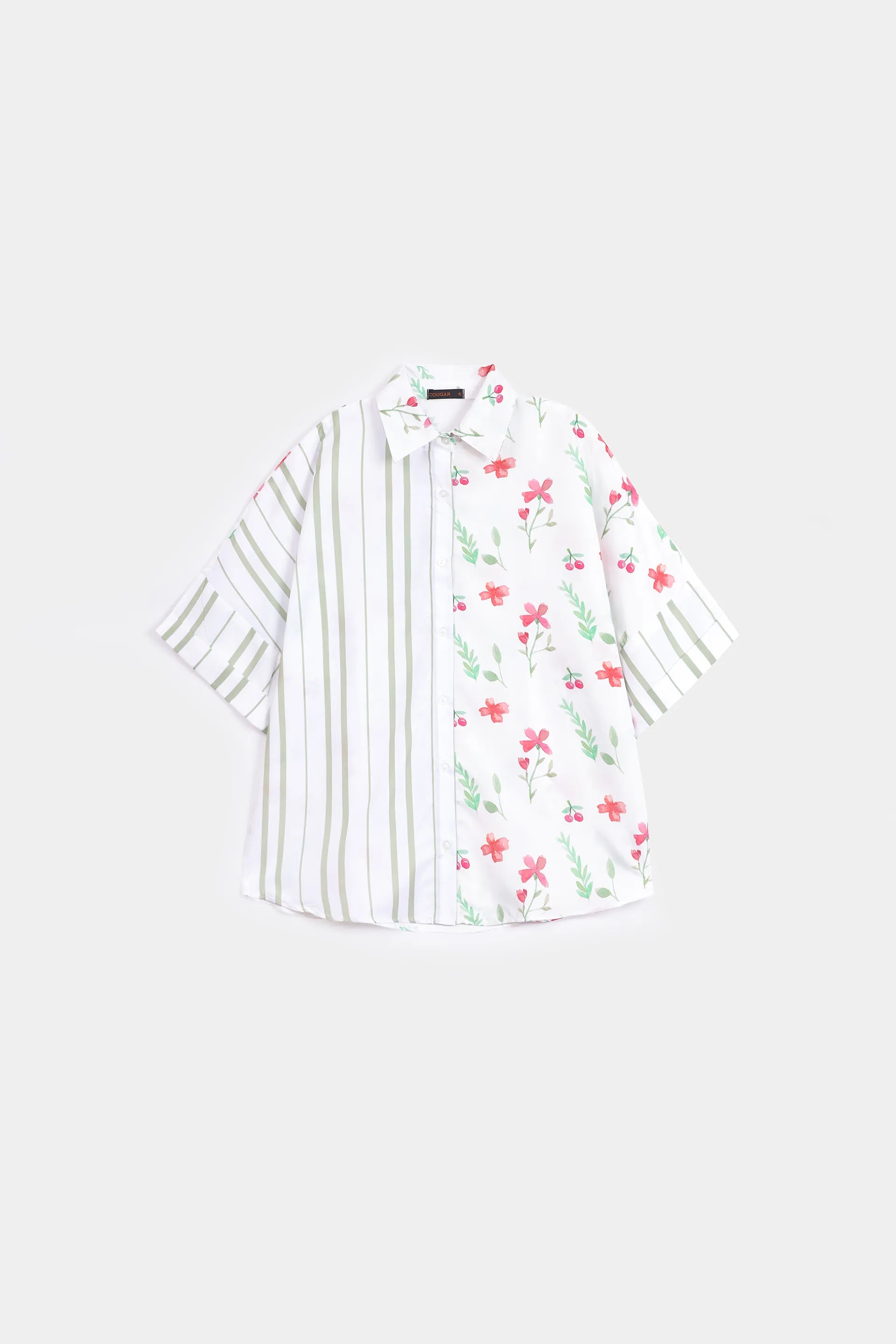 Floral Stripe Button-Down - Cougar Clothing