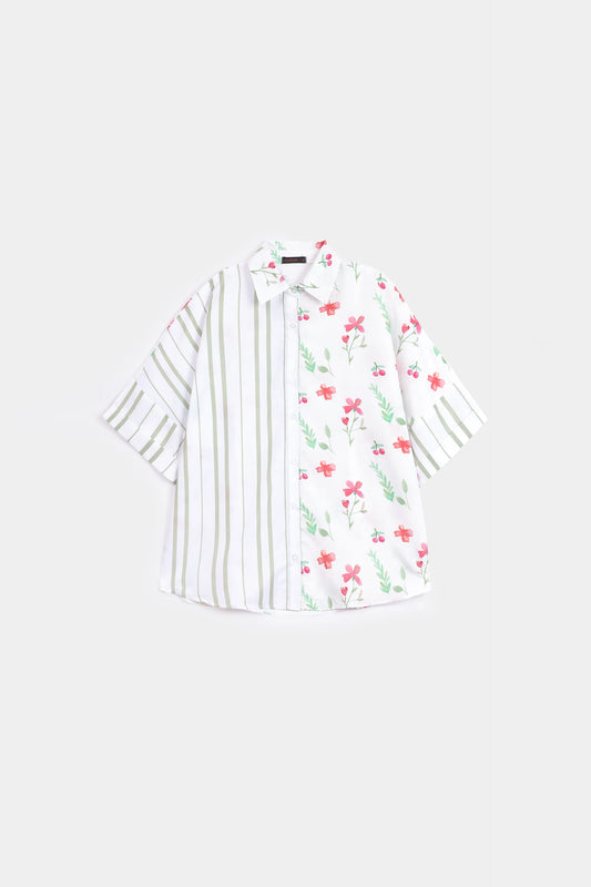 Floral Stripe Button-Down - Cougar Clothing