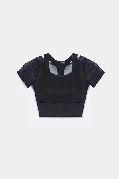 Activewear Cut-Out Crop Top - Cougar Clothing