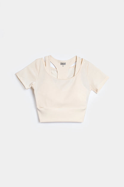 Activewear Cut-Out Crop Top - Cougar Clothing