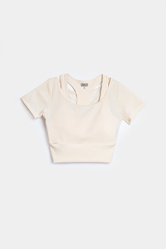 Activewear Cut-Out Crop Top - Cougar Clothing