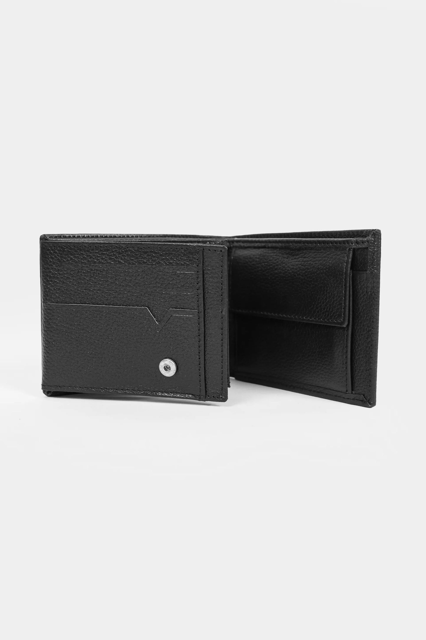 Bifold Leather Wallet With Coin Pouch - Cougar Clothing