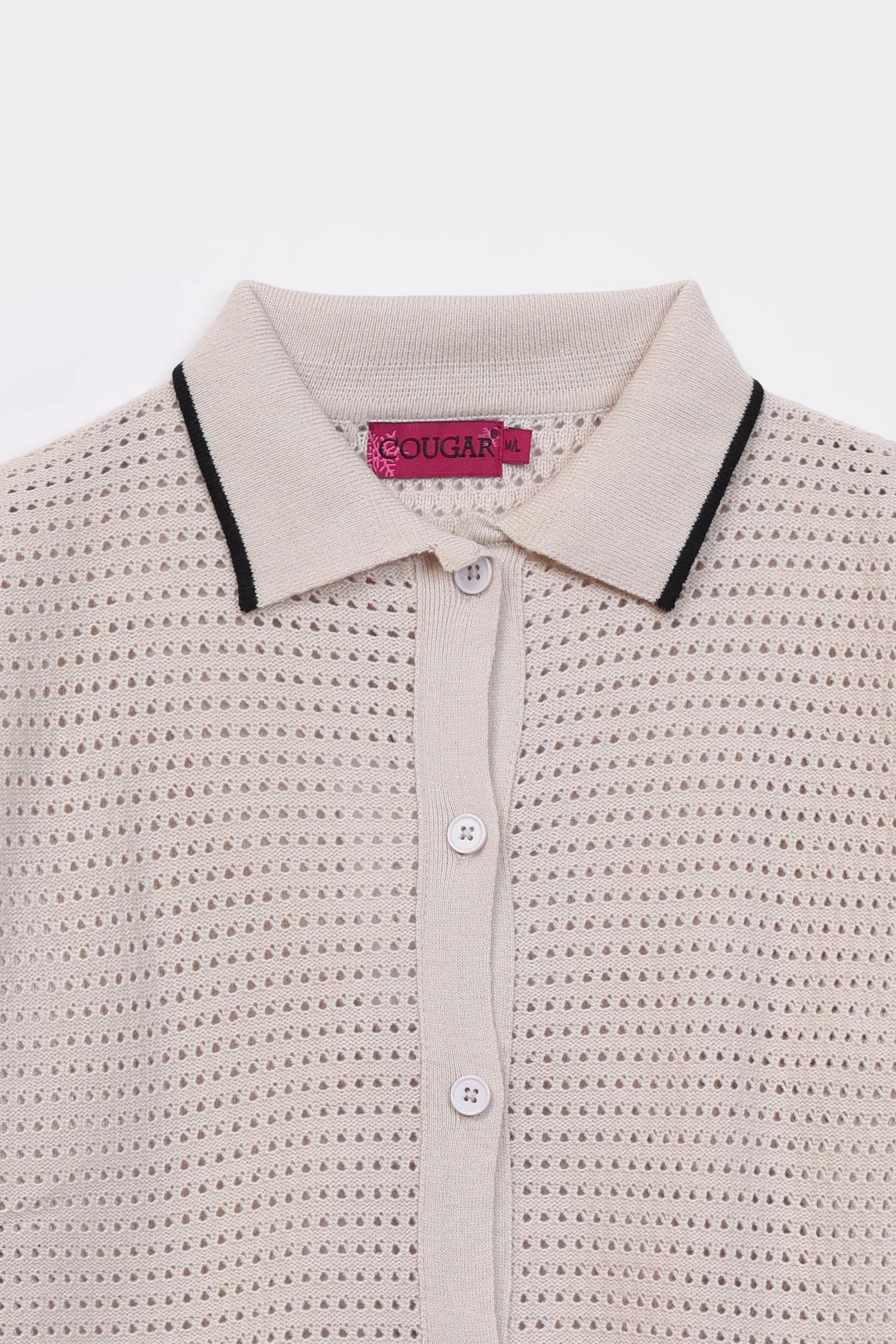 Crochet Knit Button-Front Cardigan - Cougar Clothing