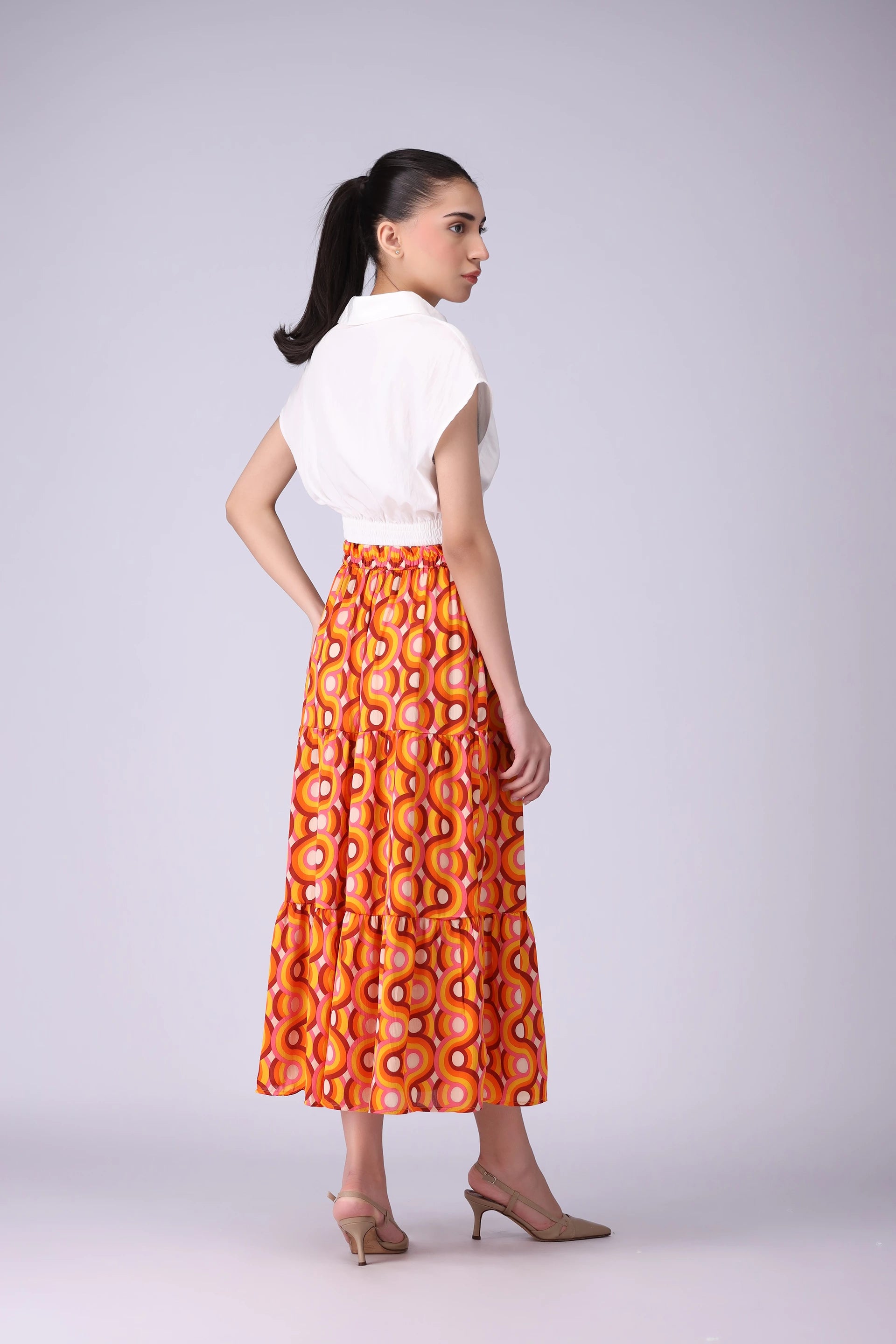 Printed Midi Skirt - Cougar Clothing