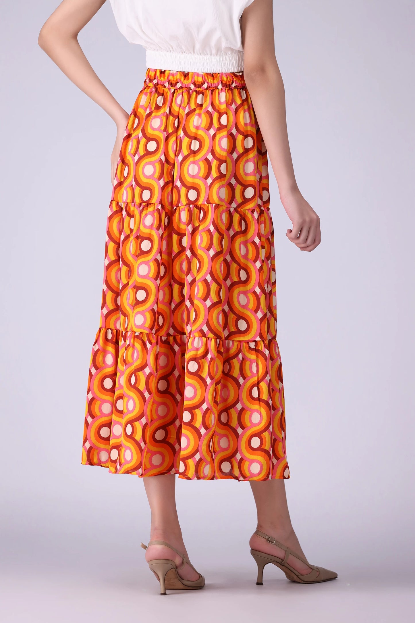 Printed Midi Skirt - Cougar Clothing