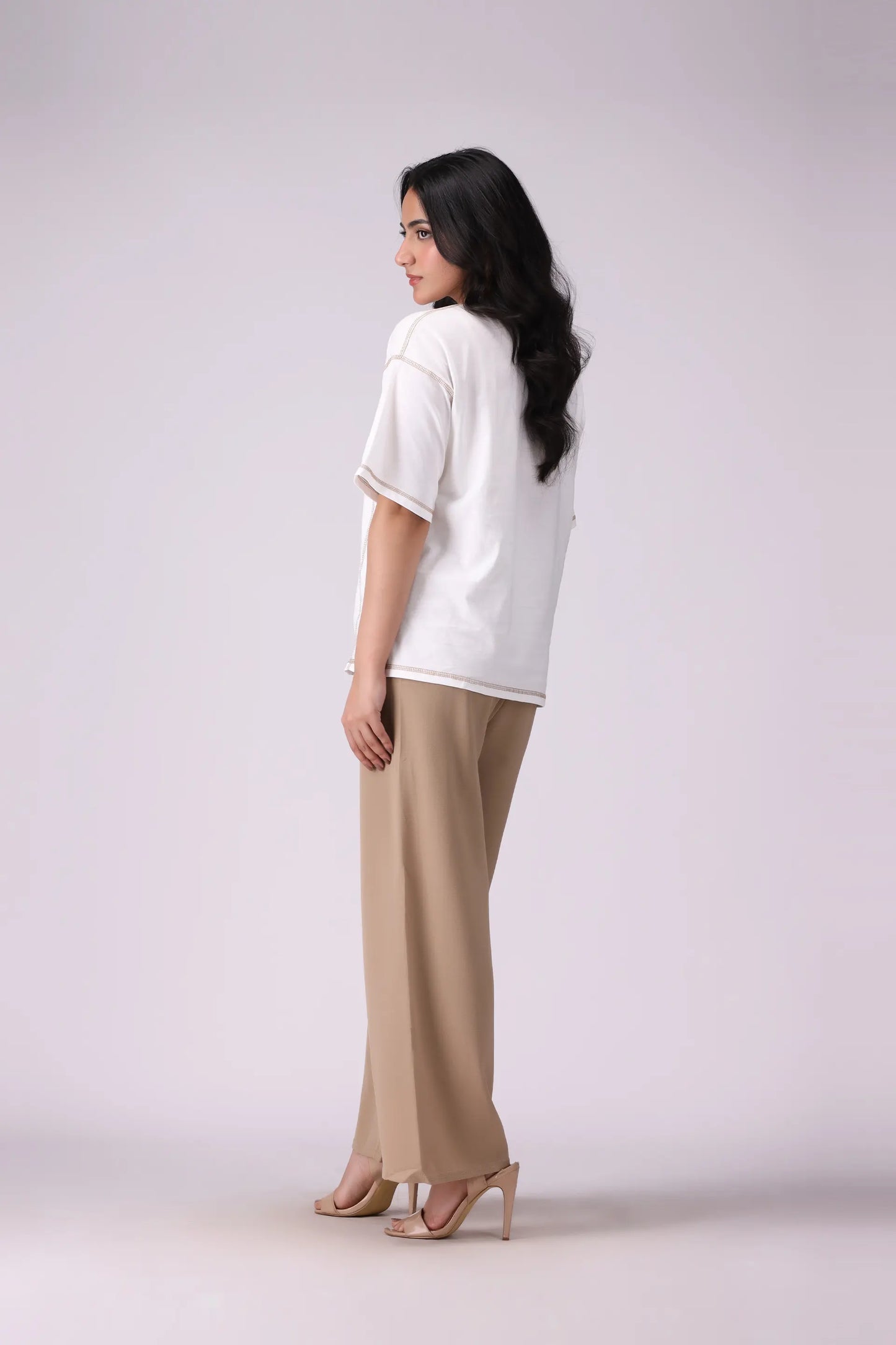 Oversized T-Shirt With Top Stitches - Cougar Clothing