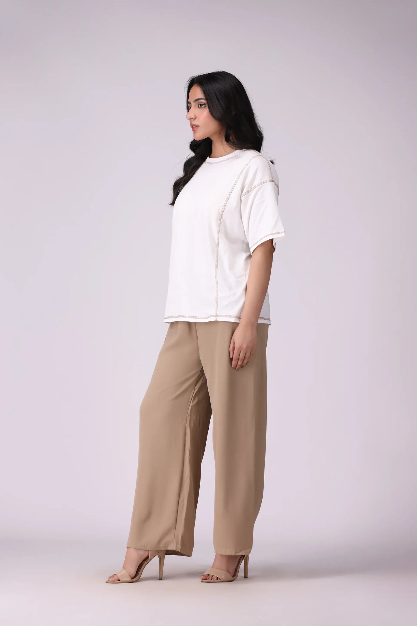 Oversized T-Shirt With Top Stitches - Cougar Clothing