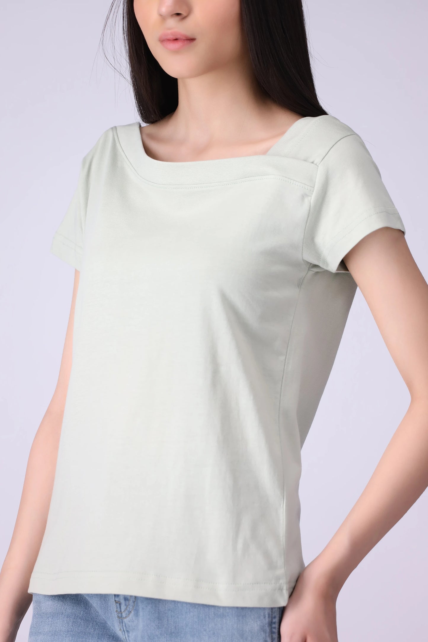 Asymmetric Neck T-Shirt - Cougar Clothing
