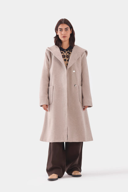 Hooded Belted Coat - Cougar Clothing