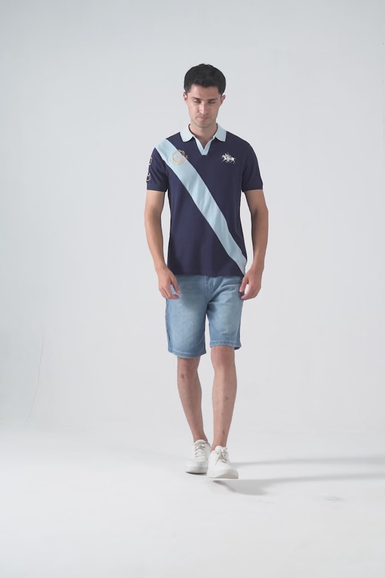 Embroidered Paneled Polo - Cougar Clothing
